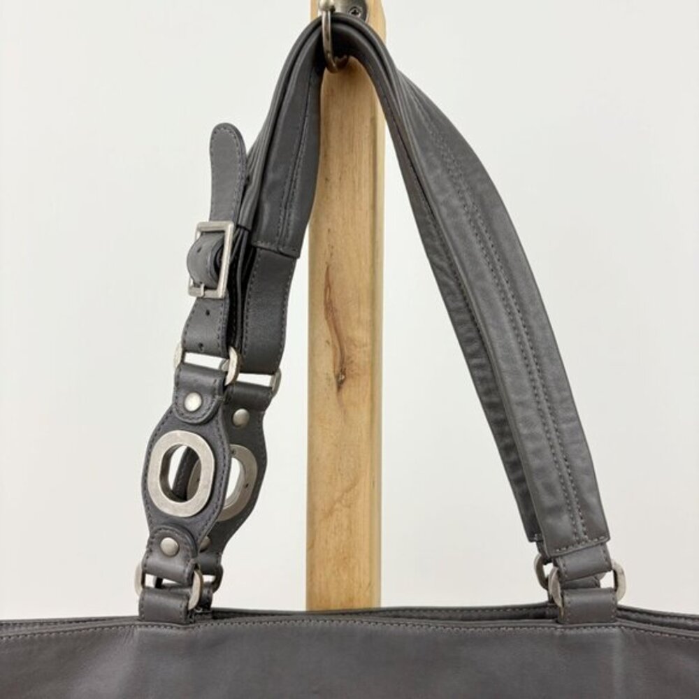 HOBO international Gray Leather Tote Shoulder Bag - Picture 3 of 14